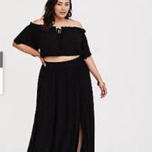 Black Gauze Maxi Set